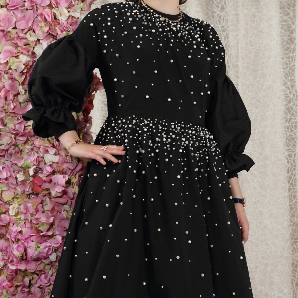 Red Valentino Black Silk Evening Taffeta Dress